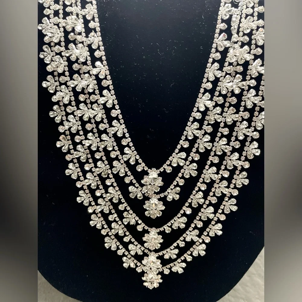 Cezanne Rhinestone Statement Sensitive Skin Necklace - Picture 1 of 9